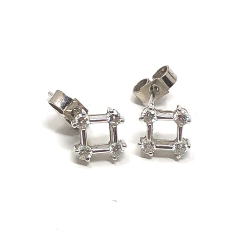 178 - 18ct white gold diamond earrings (1.4g)