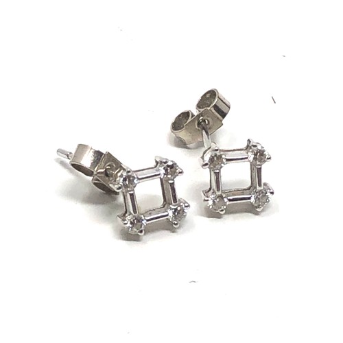 178 - 18ct white gold diamond earrings (1.4g)