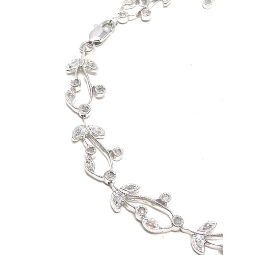 168 - 9ct white gold diamond bracelet (6.7g)