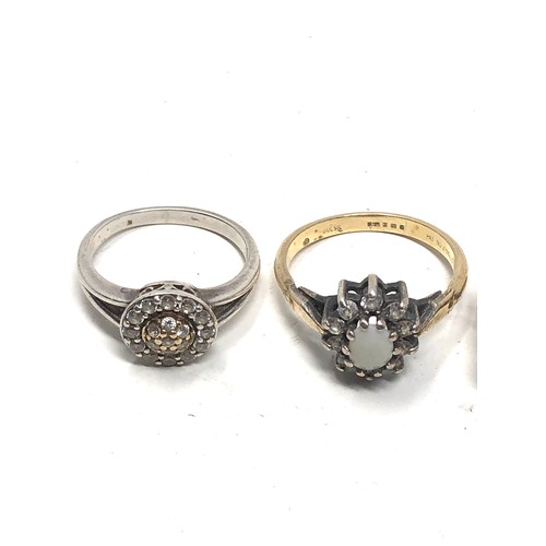 379 - 3 X Sterling Silver & Gold Plated Cluster Rings (8g)