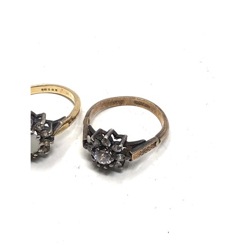 379 - 3 X Sterling Silver & Gold Plated Cluster Rings (8g)