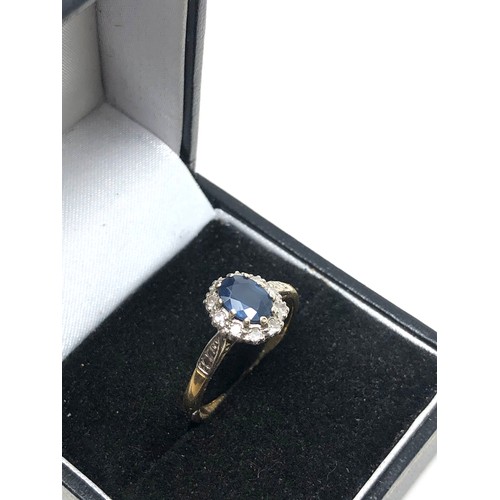 45 - Fine 18ct gold diamond & sapphire ring 3.8g