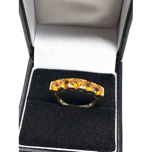 64 - 9ct gold fire opal ring weight 2.8g