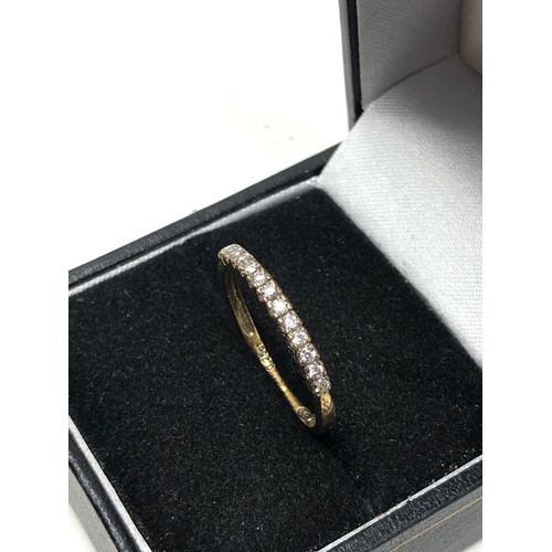 79 - 9ct gold diamond ring weight 1.5g 0.25ct diamonds