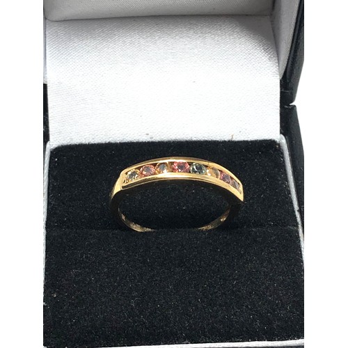 80 - 9ct gold gemstone set  ring weight 2g