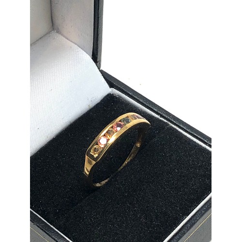 80 - 9ct gold gemstone set  ring weight 2g