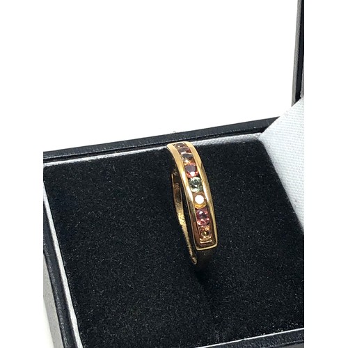 80 - 9ct gold gemstone set  ring weight 2g