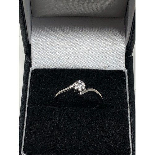 82 - 9ct white gold diamond ring weight 1.8g