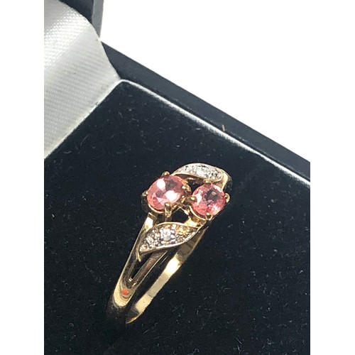 109 - 9ct gold diamond & stone set ring weight 2.4g