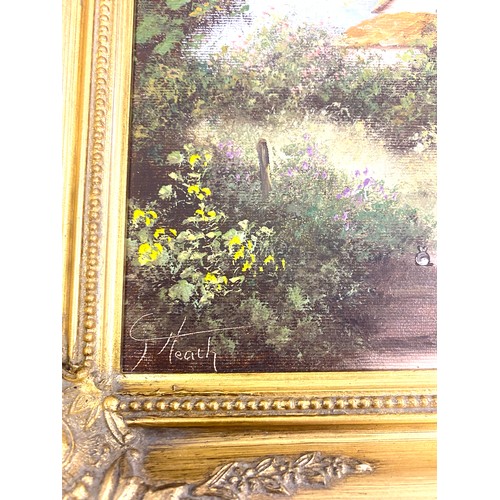 107 - Gilt Framed oil art canvas by Terry Heath measures approx 19.5 inches wide 15.5 inches tall