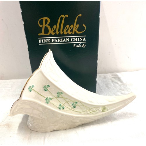 110 - Belleek fine parian china horn