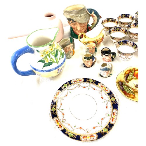 295 - Selection of miscellaneous pottery to include Royal Doulton toby jugs, Ainsley cup and saucer set, M... 