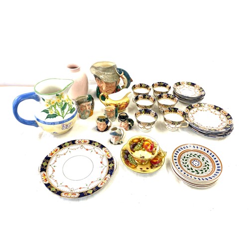 295 - Selection of miscellaneous pottery to include Royal Doulton toby jugs, Ainsley cup and saucer set, M... 