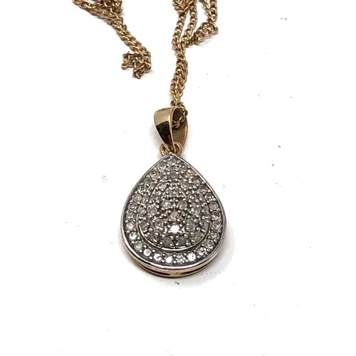 59 - 9ct gold  diamond pendant necklace weight 2.4g