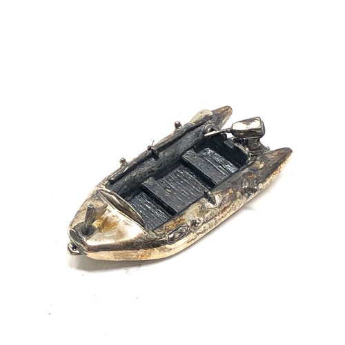 10 - Vintage 925 silver hallmarked miniature of a dingy measures approx 6.3cm by 2.8cm weight 33g