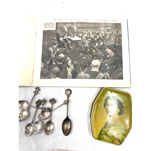 15 - Selection of comemorative ware includes first day covers, spoons, stamps etc