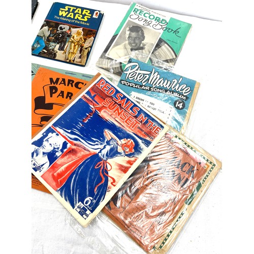 282 - Selection of Vintage music sheets, Tiger tim annual, star wars annual etc