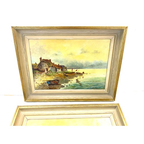 73A - Pair of oils on board signed G.Thurstoney- Depicting harbour scenes