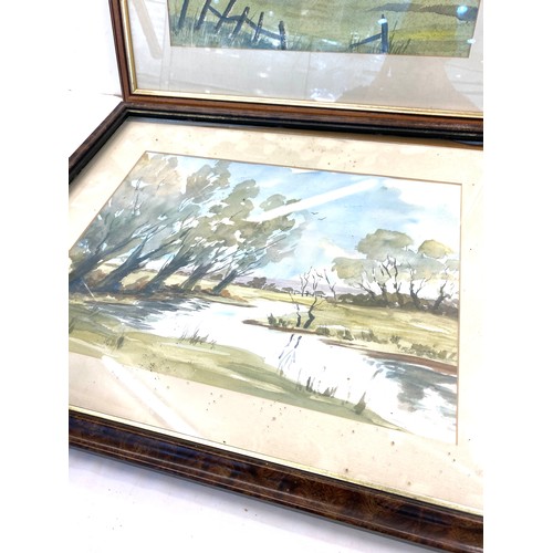 63 - Pair of water colours country scenes signed by Barbara Ynonne Kisinco