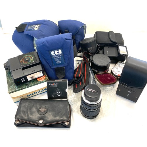 271 - Selection of camera equipment to include lenses, bags, straps etc