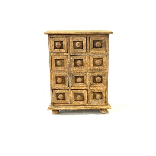 79 - Miniature 12 cube / drawer small chest, approximate measurements: height 11.5 inches, width 9 inches... 