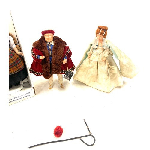 5 - Selection of assorted dolls includes collectors costume doll by peggy nisbet henry 8th, provence san... 