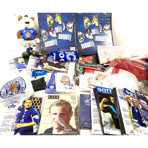 257 - Leicester city football memorabilia to include scarf, notebooks, calendars etc