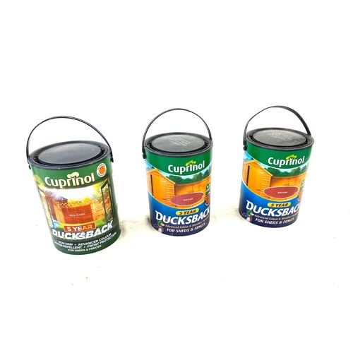 280 - 3 tins Outdoor Rich Cedar fence paint 5 litre