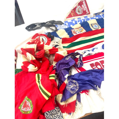 264 - Large selection of vintage Chelsea football memorabilia includes scarfs, bunting, socks etc