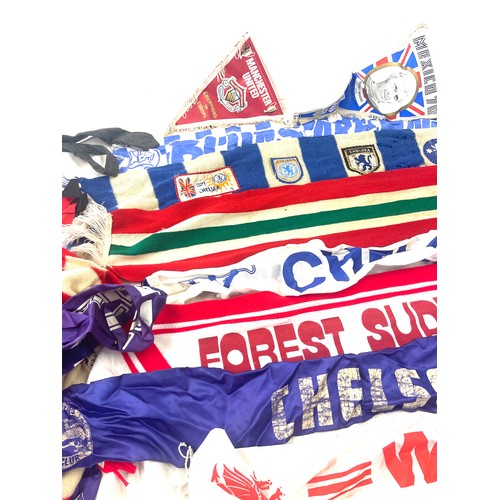 264 - Large selection of vintage Chelsea football memorabilia includes scarfs, bunting, socks etc