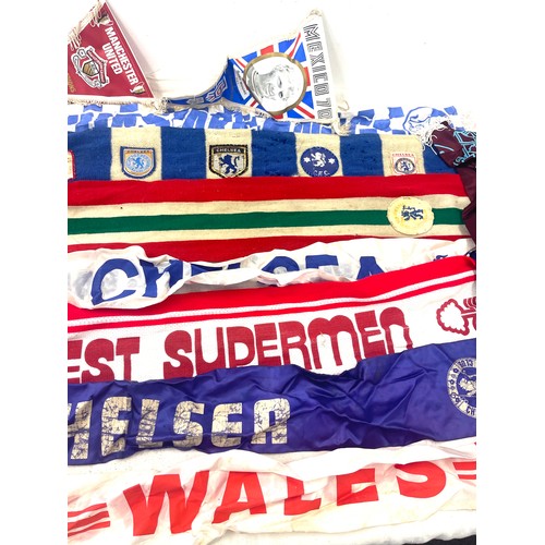 264 - Large selection of vintage Chelsea football memorabilia includes scarfs, bunting, socks etc