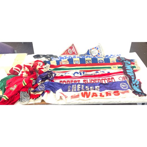 264 - Large selection of vintage Chelsea football memorabilia includes scarfs, bunting, socks etc