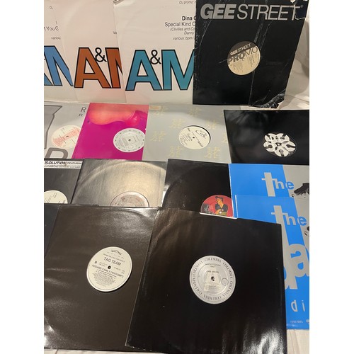 123 - Selection of 12inch DJ/Promo singles, includes A&M, Gee Street, Lisa approx 25 records in total