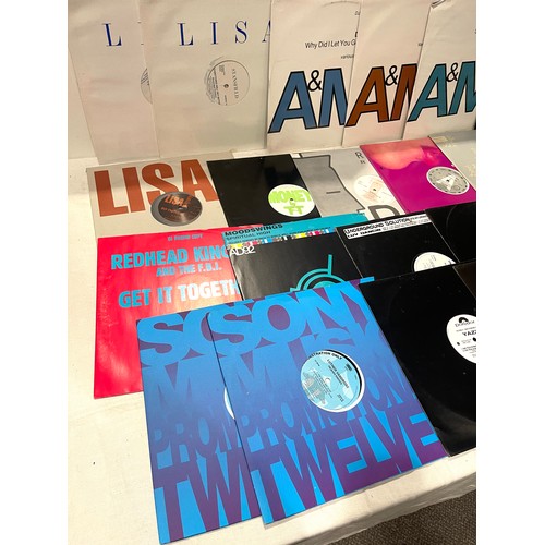 123 - Selection of 12inch DJ/Promo singles, includes A&M, Gee Street, Lisa approx 25 records in total