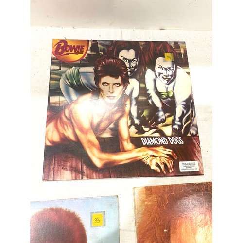 83 - Selection of 3 David Bowie records includes Diamond dogs, Space oddity and Bowie pin ups