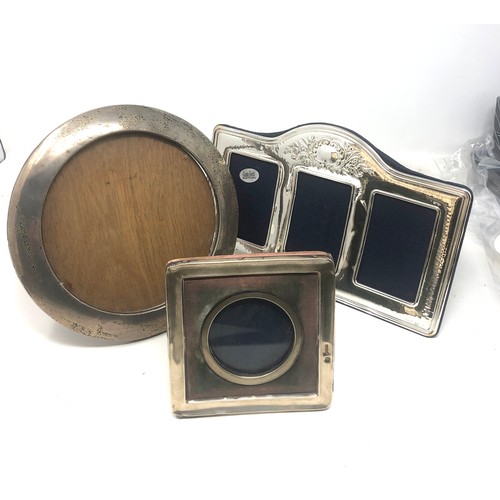 19 - 3 silver picture frames
