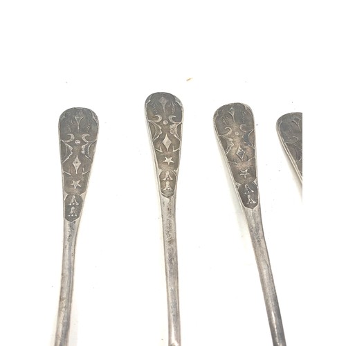 36 - 6 chinese silver tea spoons