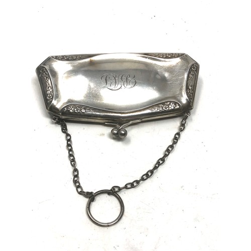41 - Antique silver purse no interior weight 63g