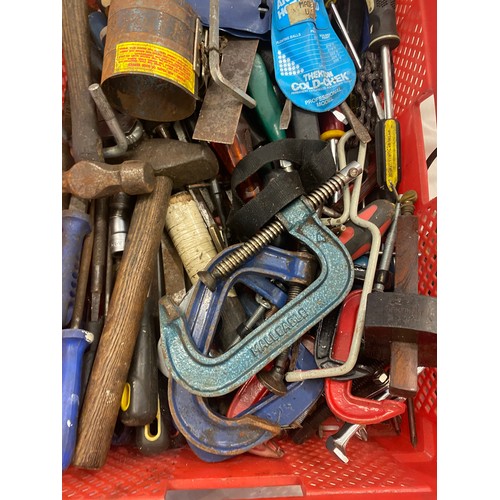 273 - Large selection of hand tools to include G Clamps, hammers etc