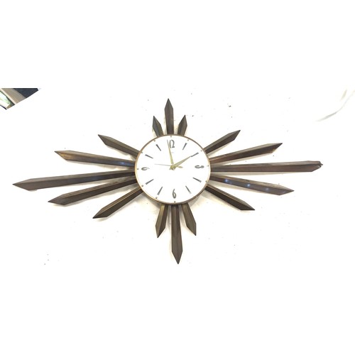 73 - Retro 60's/70's Metamec star burst wall clock, untested