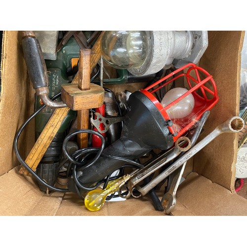 268 - Selection of assorted tools includes spanners, pliars, lights etc