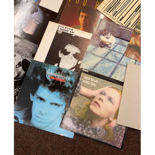 146 - Large selection of assorted records includes Lou Reed Street Hassle, New Sensations, Legendary heart... 