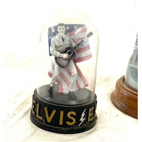 413 - A selection of vintage  Elvis Presley figures in glass domes largest measures approx 10 inches tall