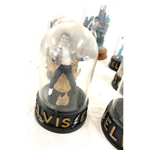 413 - A selection of vintage  Elvis Presley figures in glass domes largest measures approx 10 inches tall