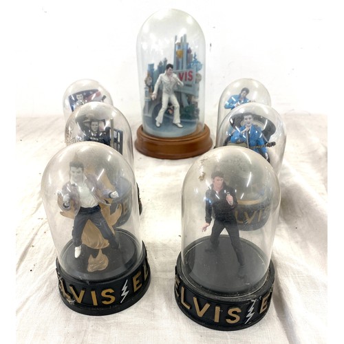 413 - A selection of vintage  Elvis Presley figures in glass domes largest measures approx 10 inches tall