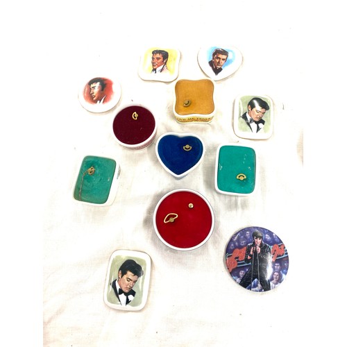 387 - Six lidded musical Elvis Presley trinkets