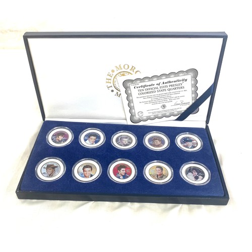 394 - Elvis Presley 25th Anniversary Colorized State Quarters 10 Coin Box Set