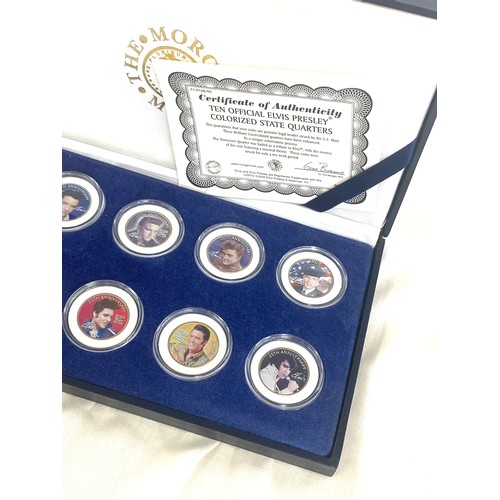 394 - Elvis Presley 25th Anniversary Colorized State Quarters 10 Coin Box Set