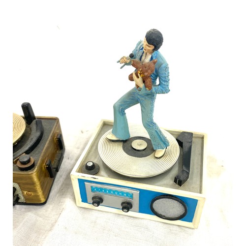 380 - Three Franklin Mint Elvis Presley Music boxes to include GI Blues, Teddy Bear and Blue suide shoes