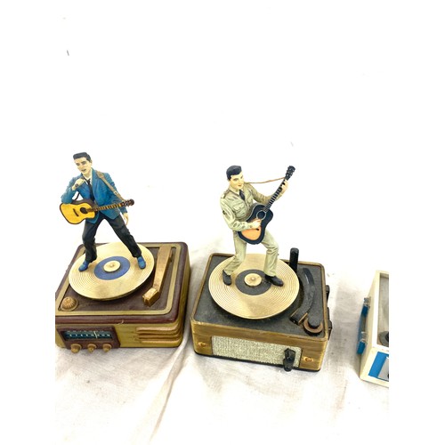 380 - Three Franklin Mint Elvis Presley Music boxes to include GI Blues, Teddy Bear and Blue suide shoes